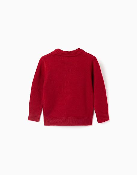 Pull en maille avec pingouin jacquard Beige+Rouge 5 - vertbaudet enfant 