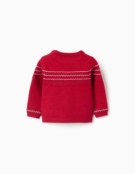 Pull en maille avec motif jacquard Rouge 2 - vertbaudet enfant 