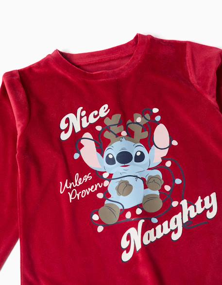 Pyjama de Noël en velours à manches longues avec imprimé stitch Rouge 3 - vertbaudet enfant 