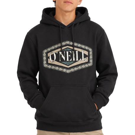 Sweat à capuche garçon avec imprimé poitrine Marron+Noir 4 - vertbaudet enfant 