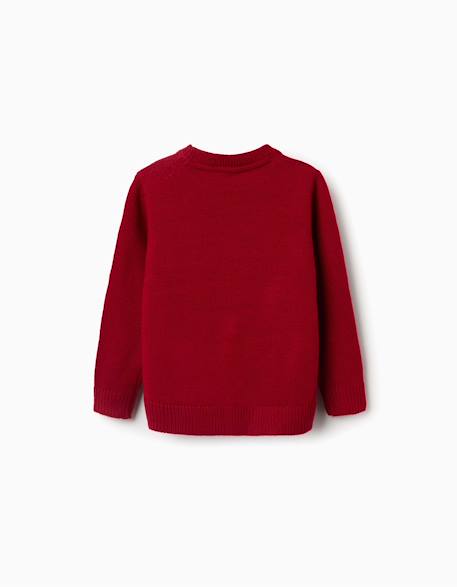 Pull en maille avec pingouin jacquard Rouge 2 - vertbaudet enfant 