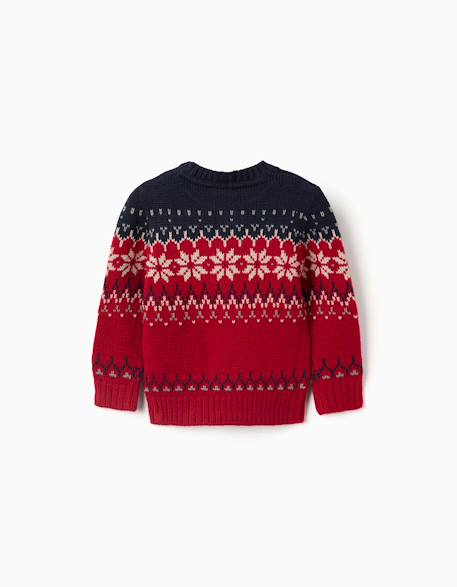 Pull en maille avec motif jacquard Beige+Bleu foncé 5 - vertbaudet enfant 