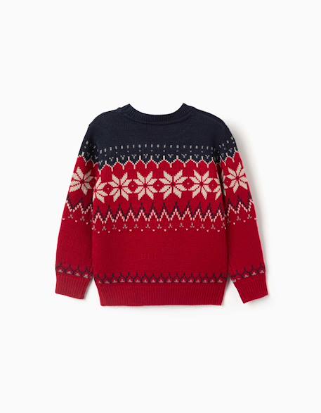 Pull en maille avec motif jacquard Beige+Bleu foncé 5 - vertbaudet enfant 