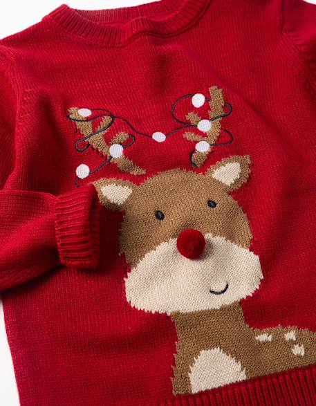 Pull en maille avec pingouin jacquard Rouge 3 - vertbaudet enfant 