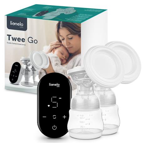 Tire-lait électrique double twee go 2 phases avec 9 niveaux d’aspiration, 5 niveaux de massage et écran led Grey concrete 1 - vertbaudet enfant 
