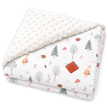 Couverture réversible animaux de la forêt forest Écru+Vert 1 - vertbaudet enfant 