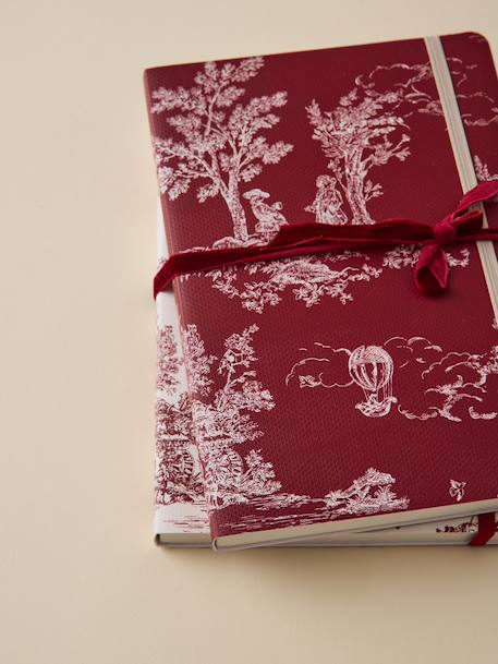 Lot de 2 carnets esprit toile de jouy Jouy bordeaux 2 - vertbaudet enfant 