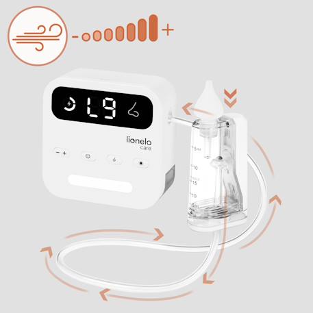 Aspirateur nasal électrique babyair flow sans fil avec 9 niveaux d’aspiration, veilleuse et 3 embouts White 3 - vertbaudet enfant 