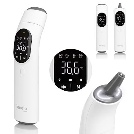Thermomètre infrarouge sans contact feverscan avec mesure en 1 seconde, 4 modes et mémoire de 40 mesures White 1 - vertbaudet enfant 