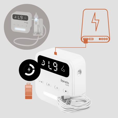 Aspirateur nasal électrique babyair flow sans fil avec 9 niveaux d’aspiration, veilleuse et 3 embouts White 5 - vertbaudet enfant 