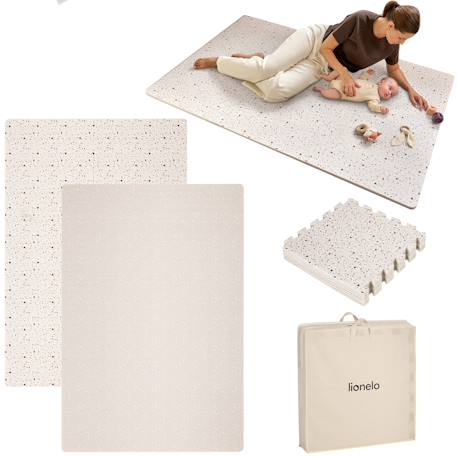 Tapis d’éveil puzzle yoka 173 x 118 cm en mousse xpe, réversible, antidérapant et sans odeur Beige 1 - vertbaudet enfant 