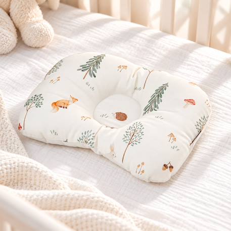 Coussin cale-tête ergonomique réversible en coton forest Écru 2 - vertbaudet enfant 