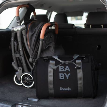 Sac à langer ida 20 l avec 2 poches isothermes, matelas à langer, trousse et fixation poussette Black onyx+Grey concrete 5 - vertbaudet enfant 