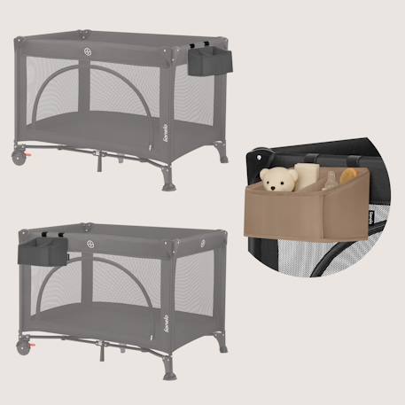 Organisateur de lit bébé sidepocket imperméable avec 3 compartiments et fermeture zippée Beige+Black+Grey 15 - vertbaudet enfant 