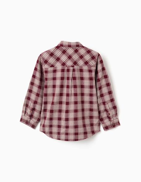 Chemise en coton à manches longues à carreaux you&me - collection Noël Rouge foncé 3 - vertbaudet enfant 