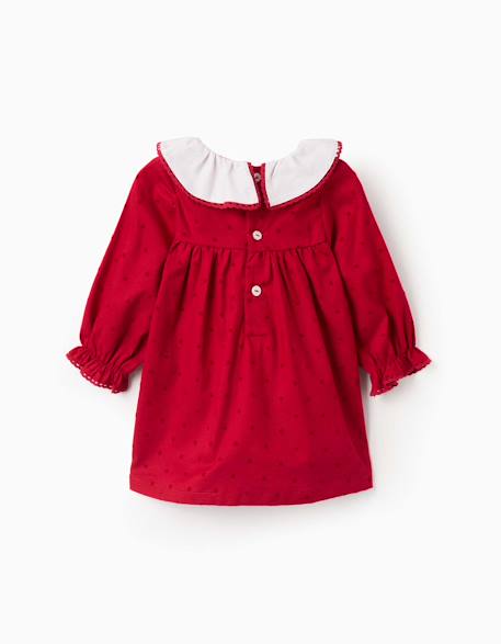 Robe en sergé à manches longues avec motif étoile en velours Rouge 2 - vertbaudet enfant 