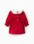 Robe en sergé à manches longues avec motif étoile en velours Rouge 2 - vertbaudet enfant 