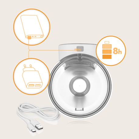 Tire-lait sans fil mains libres fidi free simple avec 9 niveaux, 5 téterelles et autonomie 180 min Transparent 2 - vertbaudet enfant 