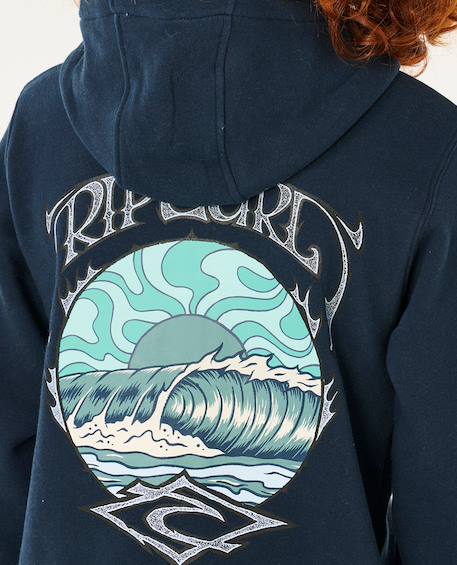 Sweat à capuche zippé hazey days garçon Bleu marine foncé+Denim délavé 5 - vertbaudet enfant 