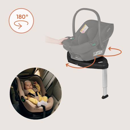Base isofix pivotante 180° astrid i-size base plus avec jambe de force et indicateurs d’installation Black 3 - vertbaudet enfant 