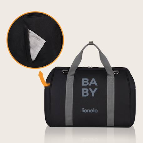 Sac à langer ida 20 l avec 2 poches isothermes, matelas à langer, trousse et fixation poussette Black onyx+Grey concrete 2 - vertbaudet enfant 