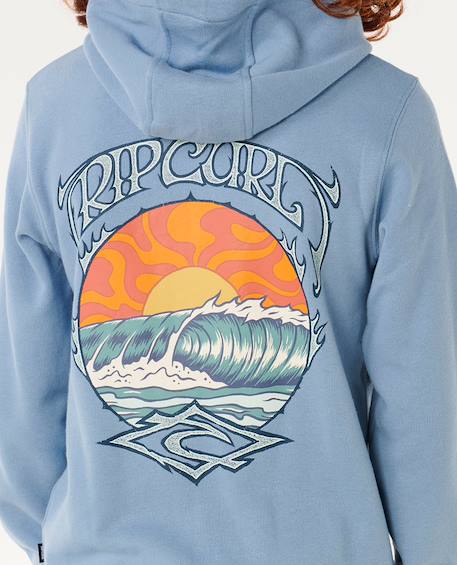 Sweat à capuche zippé hazey days garçon Bleu marine foncé+Denim délavé 11 - vertbaudet enfant 