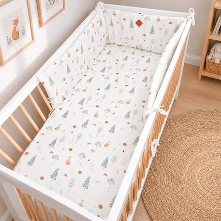 Drap housse en satin de coton forest Écru 5 - vertbaudet enfant 