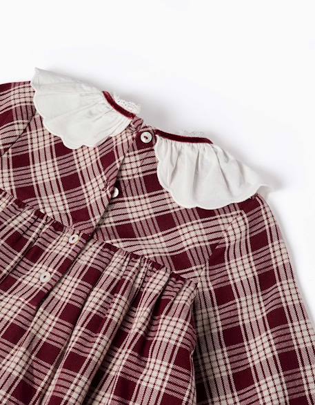 Robe à manches longues en coton à carreaux you&me - collection Noël Rouge foncé 4 - vertbaudet enfant 