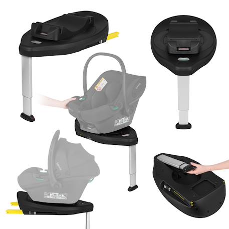 Base isofix pivotante 180° astrid i-size base plus avec jambe de force et indicateurs d’installation Black 1 - vertbaudet enfant 
