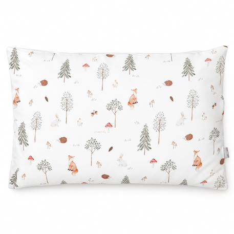 Taie d'oreiller en satin de coton réversible forest Écru 1 - vertbaudet enfant 