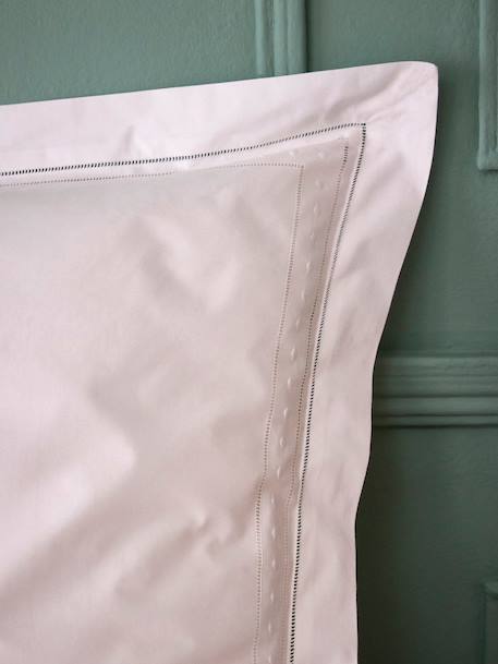 Taie d'oreiller percale de coton brodée 'aglaé' Blanc 2 - vertbaudet enfant 
