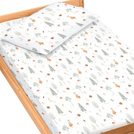 Drap housse en satin de coton forest Écru 1 - vertbaudet enfant 