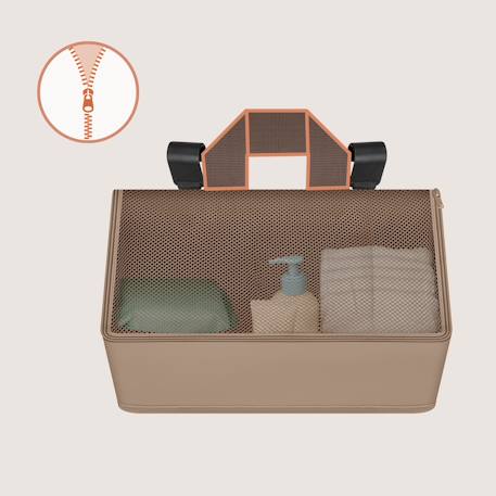 Organisateur de lit bébé sidepocket imperméable avec 3 compartiments et fermeture zippée Beige+Black+Grey 4 - vertbaudet enfant 