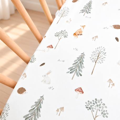 Drap housse en satin de coton forest Écru 2 - vertbaudet enfant 