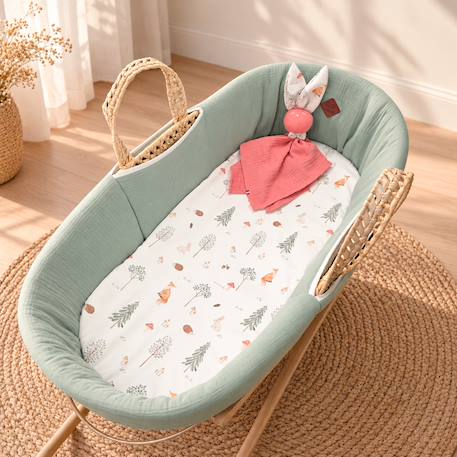 Drap housse couffin ovale forest Écru 2 - vertbaudet enfant 