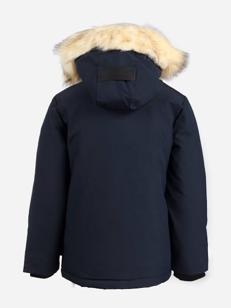 Parka hiver garçon à capuche Bleu foncé+Noir 3 - vertbaudet enfant 