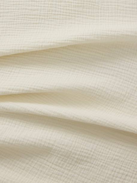 Drap-housse gaze de coton Blanc fonce uni 2 - vertbaudet enfant 