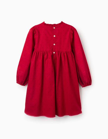 Robe en sergé à manches longues avec motif étoile en velours Rouge 2 - vertbaudet enfant 