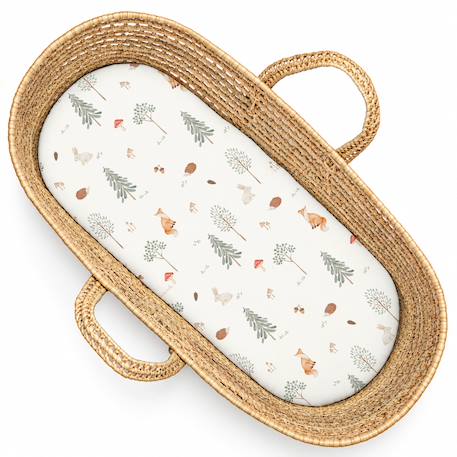 Drap housse couffin ovale forest Écru 1 - vertbaudet enfant 