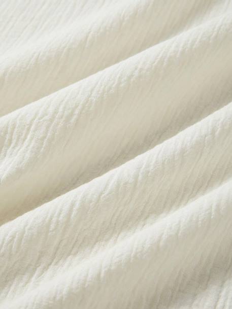 Drap-housse gaze de coton 'gaufrée' Blanc moyen uni 2 - vertbaudet enfant 
