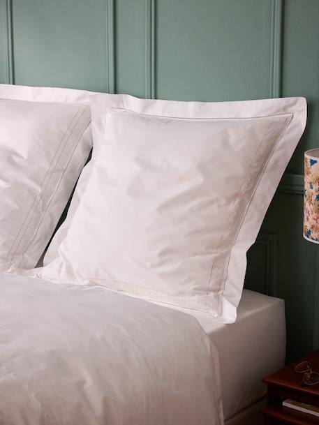 Taie d'oreiller percale de coton brodée 'aglaé' Blanc 1 - vertbaudet enfant 