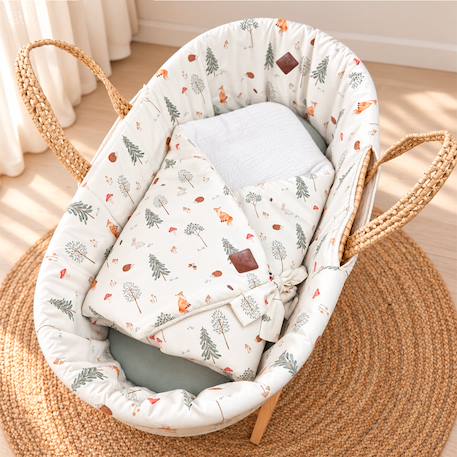 Couffin bébé avec matelas habillage et drap housse forest Écru 2 - vertbaudet enfant 