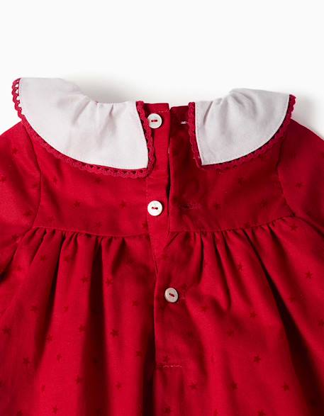 Robe en sergé à manches longues avec motif étoile en velours Rouge 3 - vertbaudet enfant 