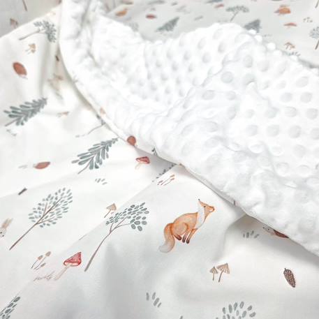 Couverture réversible animaux de la forêt forest Écru+Vert 2 - vertbaudet enfant 