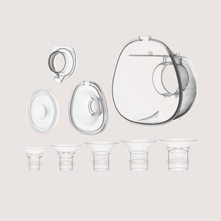 Kit de pièces de rechange pour tire-lait fidi free lumi avec 6 téterelles 15-27 mm et collecteur 180 ml Transparent 3 - vertbaudet enfant 