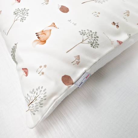 Taie d'oreiller en satin de coton réversible forest Écru 4 - vertbaudet enfant 