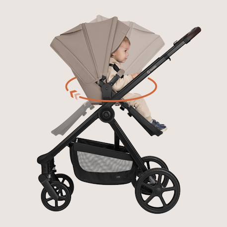Poussette 3en1 greet avec nacelle, siège-auto astrid lite i-size, canopy upf50+ et accessoires Beige taupe+Black onyx 6 - vertbaudet enfant 
