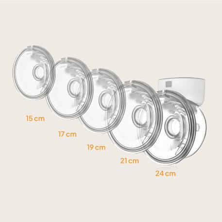 Tire-lait sans fil mains libres fidi free simple avec 9 niveaux, 5 téterelles et autonomie 180 min Transparent 5 - vertbaudet enfant 