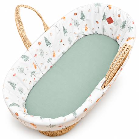 Couffin bébé avec matelas habillage et drap housse forest Écru 3 - vertbaudet enfant 
