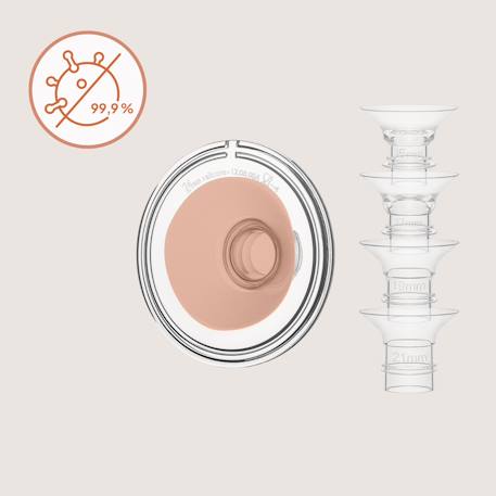 Kit de pièces de rechange pour tire-lait fidi free simple avec 5 téterelles 15-24 mm et collecteur 180 ml Transparent 2 - vertbaudet enfant 